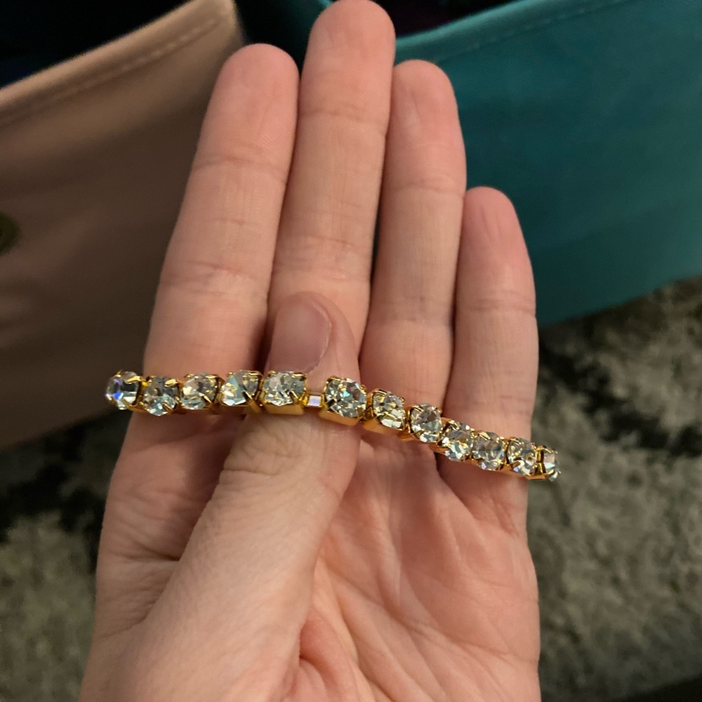 Faux Diamond Gold Toned Bracelet